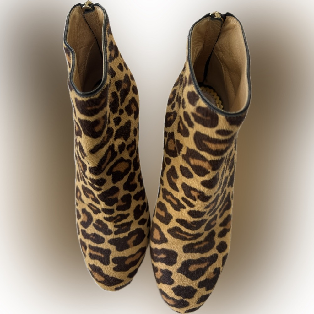 Charlotte Olympia Women’s Leopard Print Ankle Booties size 36-EU